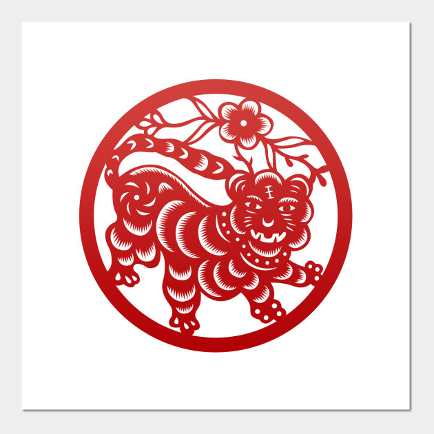 Chinese Zodiac Tiger in Red